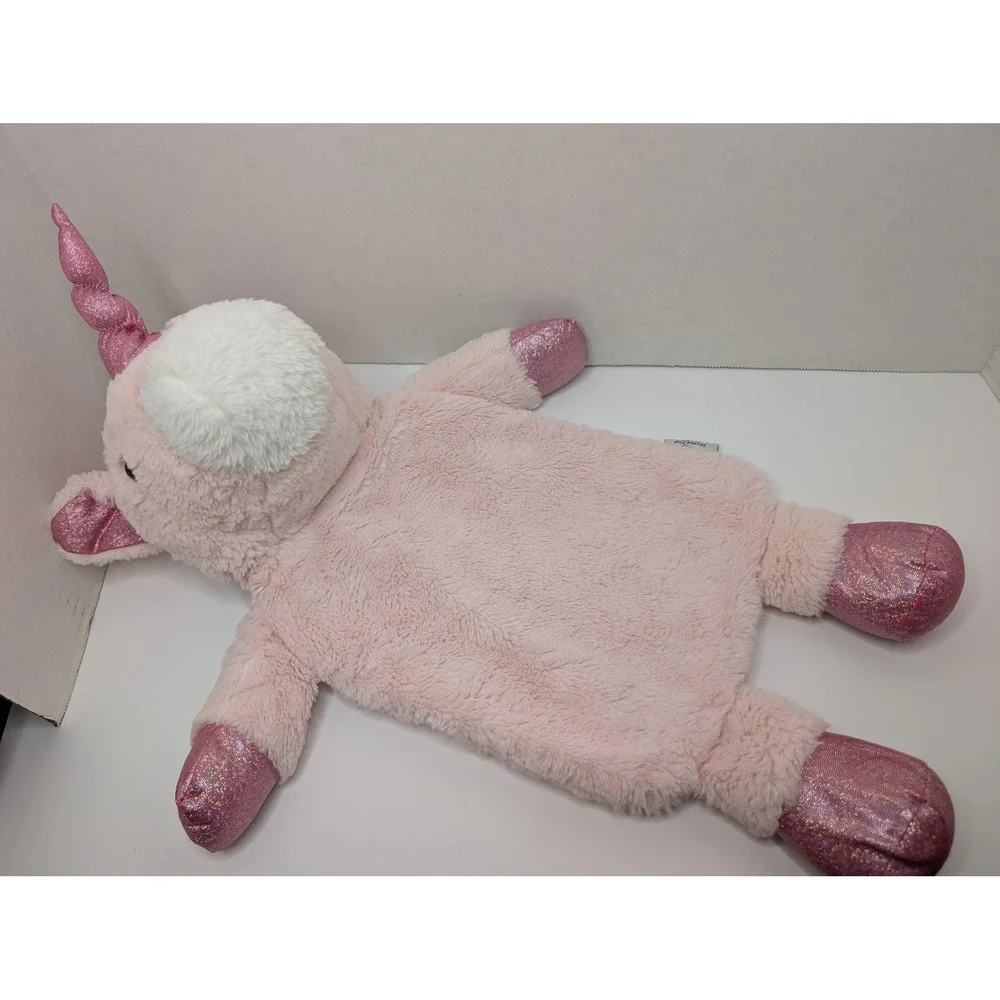 HomeTop Pink‎ Unicorn Plush Hot Water Bottle Cover Glitter Accents Kids 19 inch